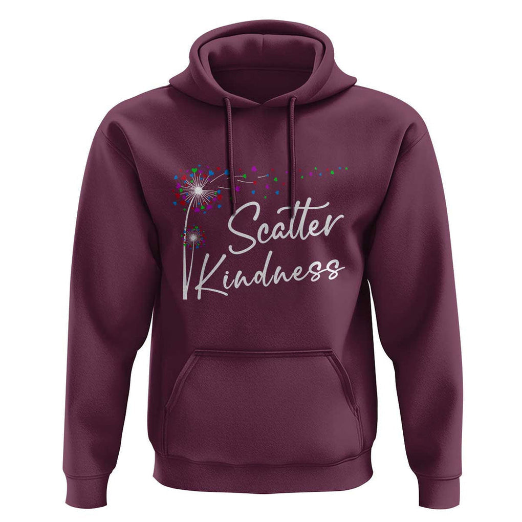 Unity Day Hoodie Scatter Kindness Dandelions Heart Anti Bullying TS11 Maroon Print Your Wear