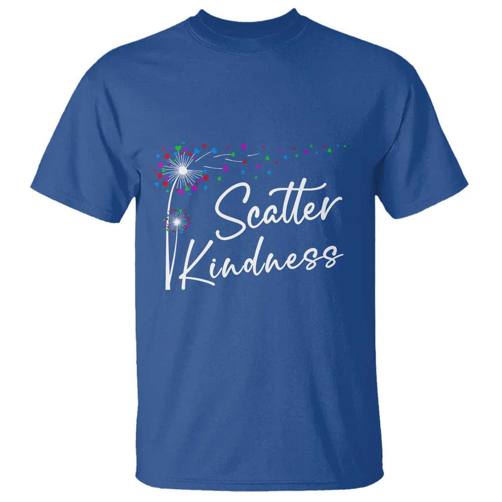 Unity Day T Shirt Scatter Kindness Dandelions Heart Anti Bullying TS11 Royal Blue Print Your Wear
