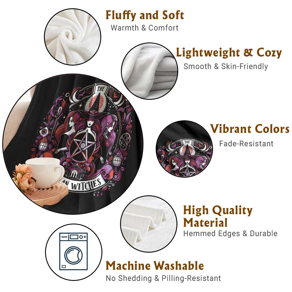 Halloween LGBT Throw Blanket The Lesbian Witches Pride Flag Pentagram TS11 Print Your Wear