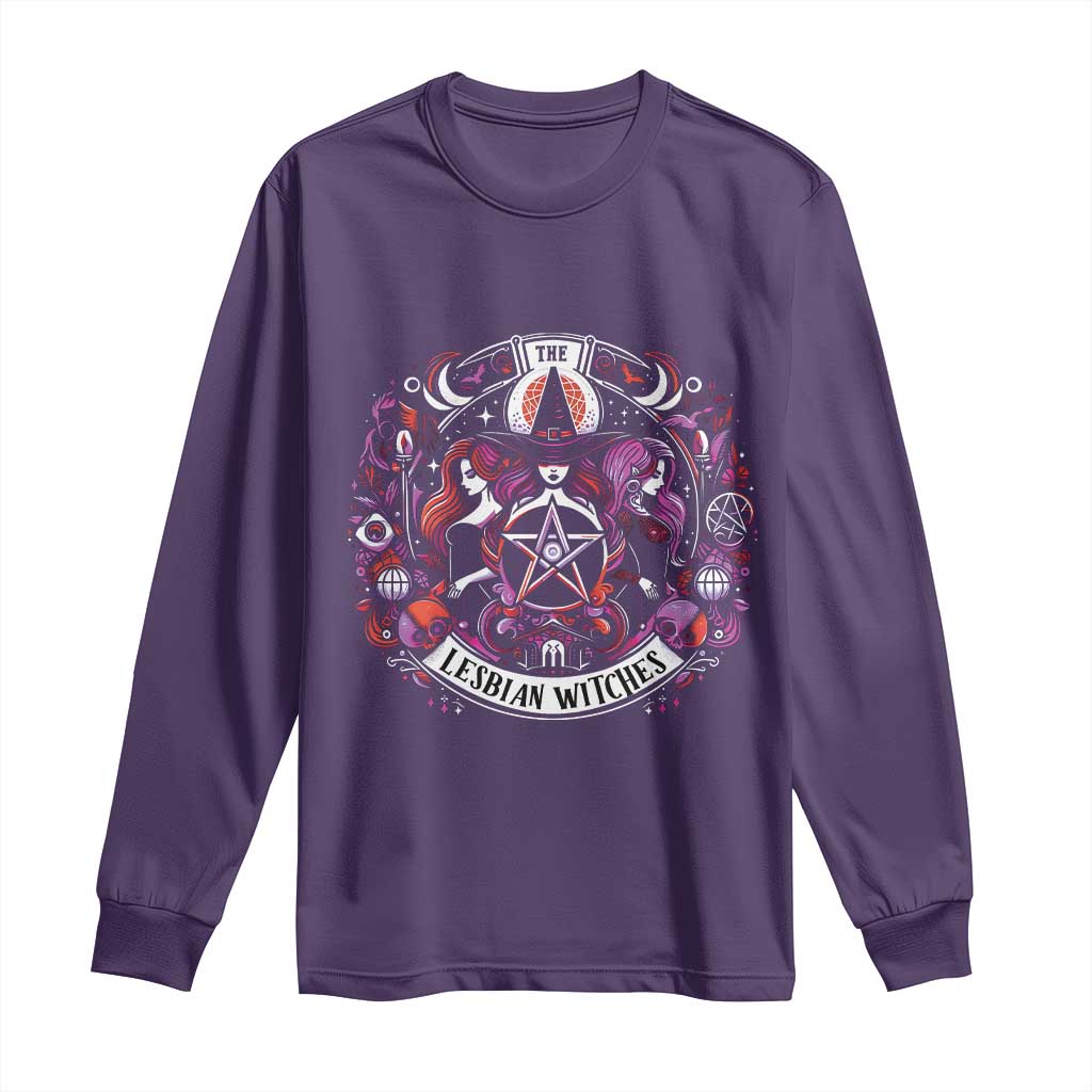 Halloween LGBT Long Sleeve Shirt The Lesbian Witches Pride Flag Pentagram TS11 Purple Print Your Wear