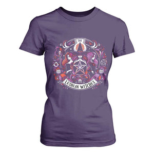 Halloween LGBT T Shirt For Women The Lesbian Witches Pride Flag Pentagram TS11 Purple Print Your Wear