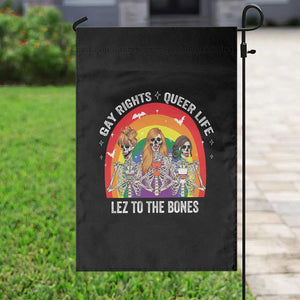 Halloween LGBT Garden Flag Gay Rights Queer Life Lez To The Bones Skeleton TS11 Print Your Wear