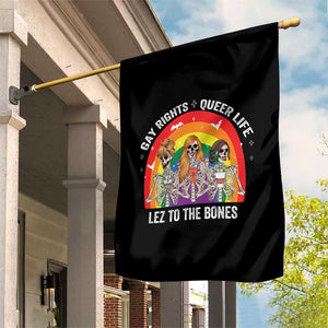 Halloween LGBT Garden Flag Gay Rights Queer Life Lez To The Bones Skeleton TS11 Print Your Wear