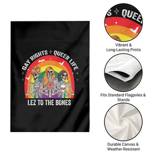 Halloween LGBT Garden Flag Gay Rights Queer Life Lez To The Bones Skeleton TS11 Print Your Wear