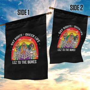 Halloween LGBT Garden Flag Gay Rights Queer Life Lez To The Bones Skeleton TS11 Print Your Wear