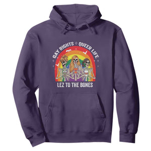 Halloween LGBT Hoodie Gay Rights Queer Life Lez To The Bones Skeleton TS11 Purple Print Your Wear
