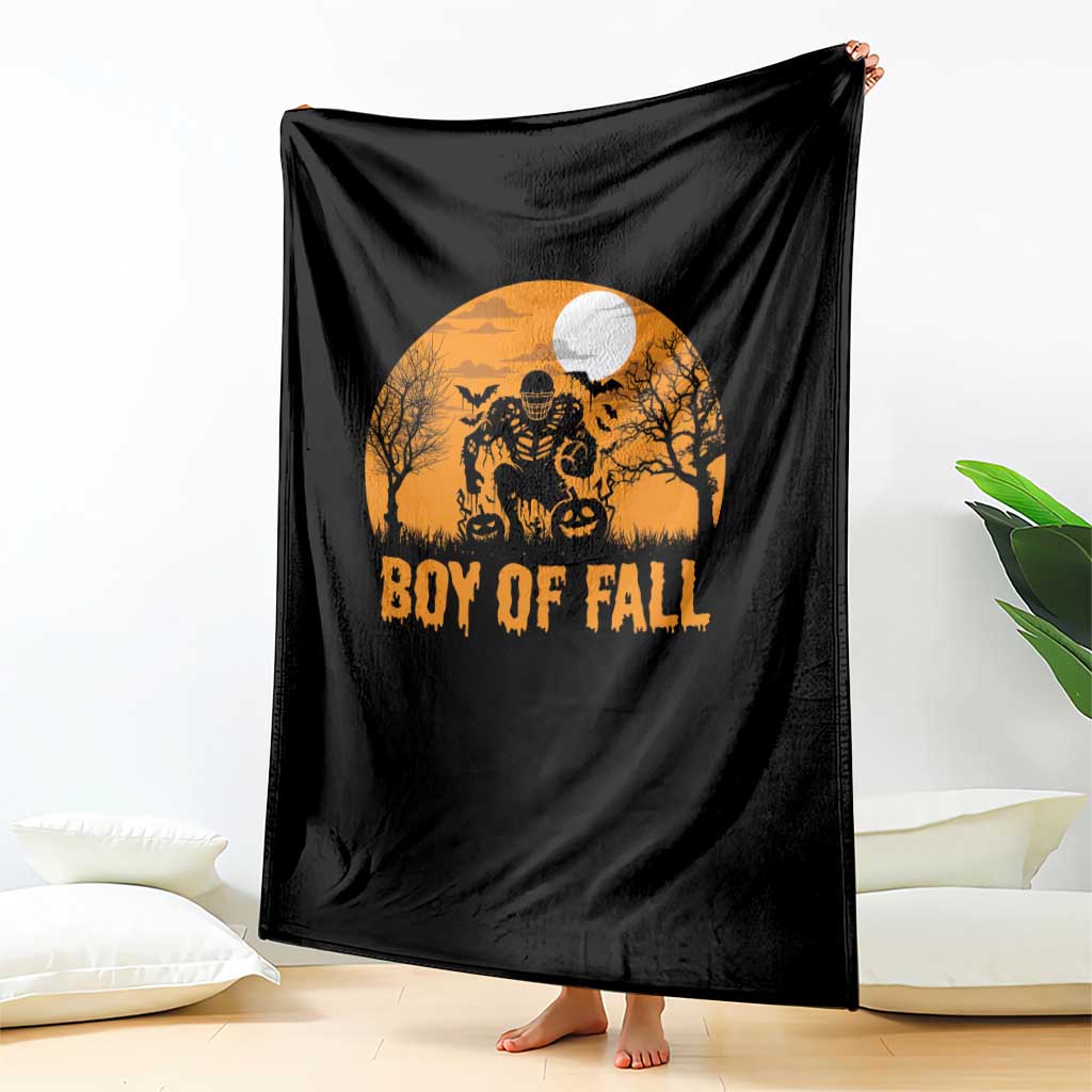 Funny Halloween Football Throw Blanket Boy Of Fall American Football Player Zombie Pumpkin Bat TS11 Print Your Wear
