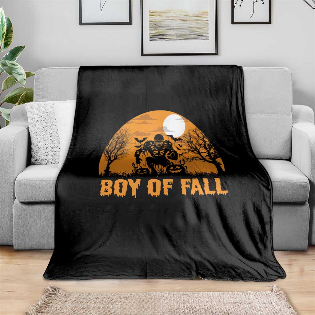 Funny Halloween Football Throw Blanket Boy Of Fall American Football Player Zombie Pumpkin Bat TS11 Print Your Wear