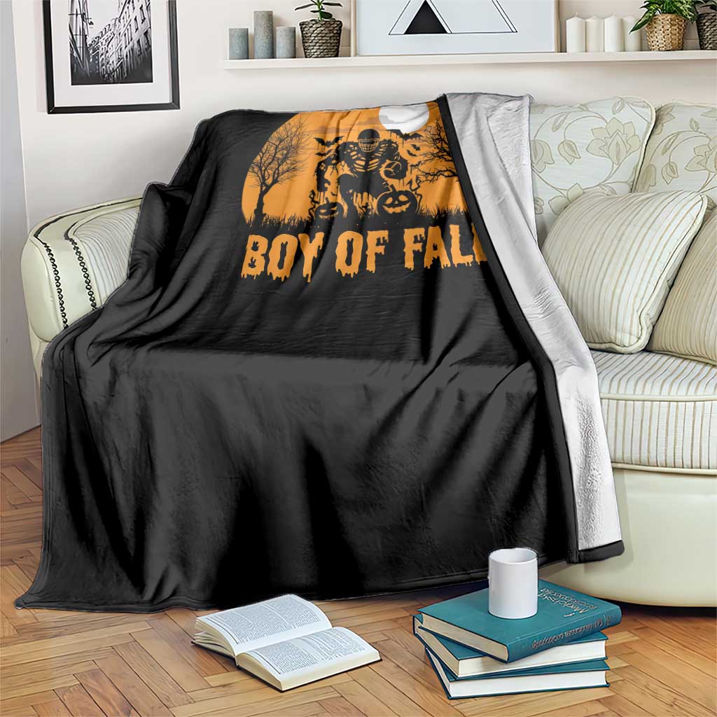 Funny Halloween Football Throw Blanket Boy Of Fall American Football Player Zombie Pumpkin Bat TS11 Print Your Wear