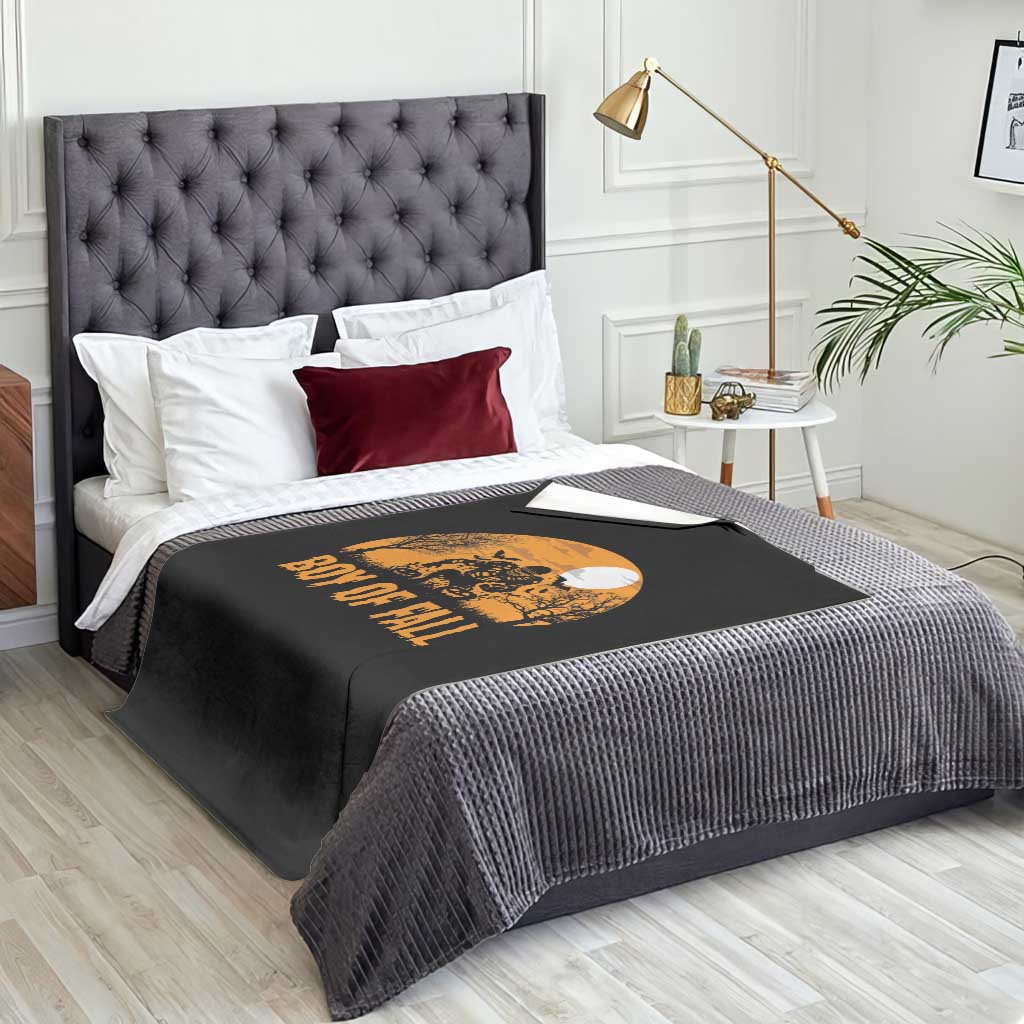 Funny Halloween Football Throw Blanket Boy Of Fall American Football Player Zombie Pumpkin Bat TS11 Print Your Wear