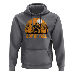 Funny Halloween Football Hoodie Boy Of Fall American Football Player Zombie Pumpkin Bat TS11 Charcoal Print Your Wear