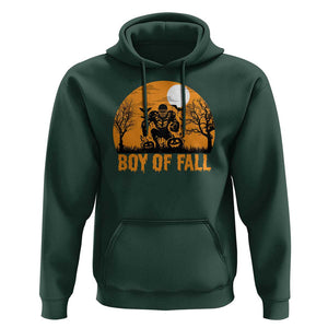 Funny Halloween Football Hoodie Boy Of Fall American Football Player Zombie Pumpkin Bat TS11 Dark Forest Green Print Your Wear