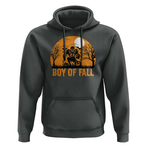 Funny Halloween Football Hoodie Boy Of Fall American Football Player Zombie Pumpkin Bat TS11 Dark Heather Print Your Wear