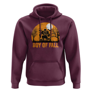 Funny Halloween Football Hoodie Boy Of Fall American Football Player Zombie Pumpkin Bat TS11 Maroon Print Your Wear