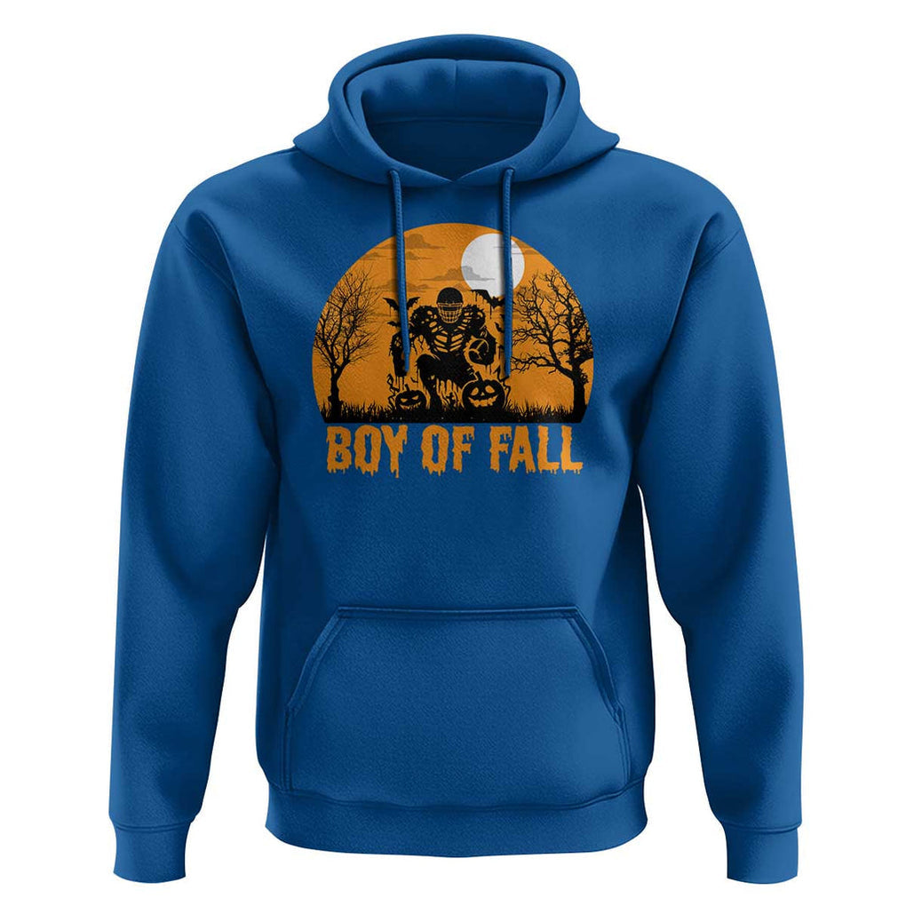 Funny Halloween Football Hoodie Boy Of Fall American Football Player Zombie Pumpkin Bat TS11 Royal Blue Print Your Wear