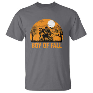 Funny Halloween Football T Shirt Boy Of Fall American Football Player Zombie Pumpkin Bat TS11 Charcoal Print Your Wear