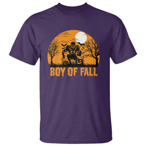 Funny Halloween Football T Shirt Boy Of Fall American Football Player Zombie Pumpkin Bat TS11 Purple Print Your Wear