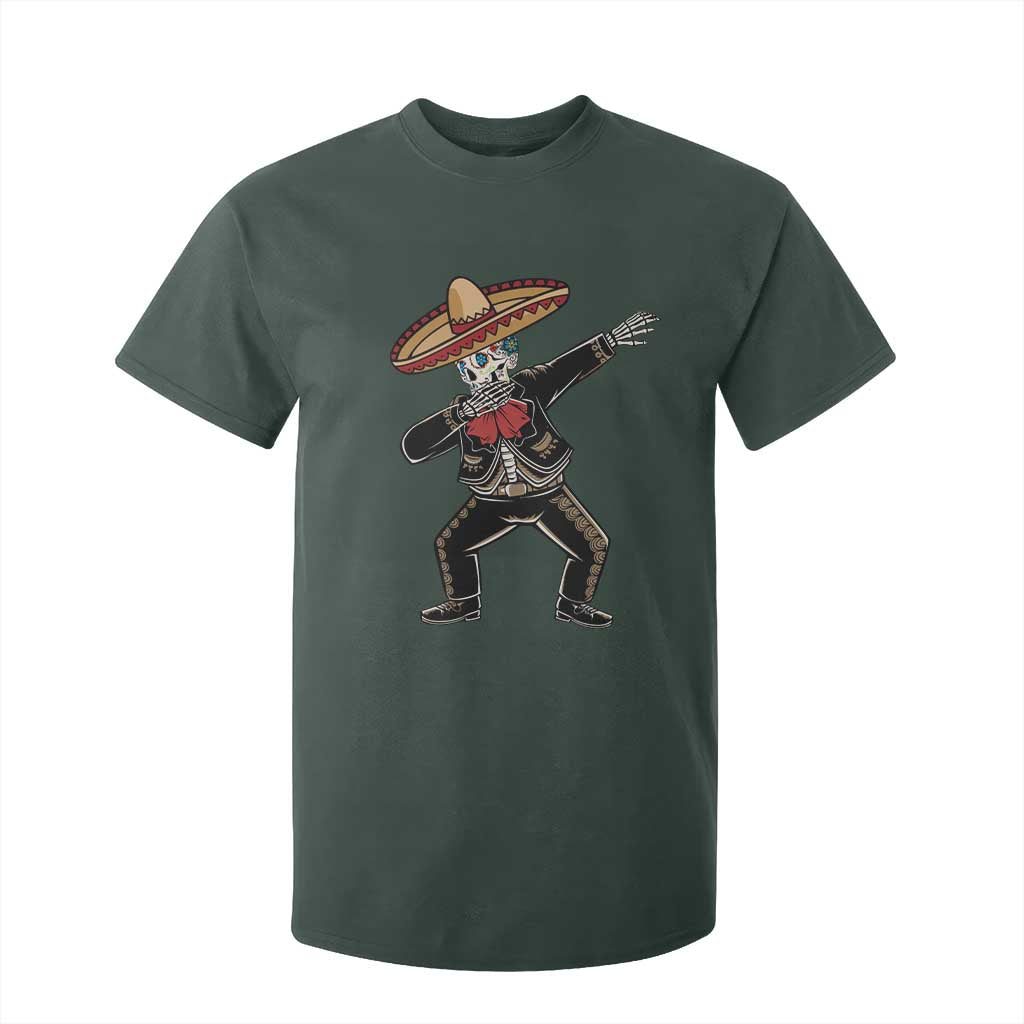 Day Of The Dead T Shirt For Kid Dabbing Sugar Skull Skeleton Mariachi TS11 Dark Forest Green Print Your Wear