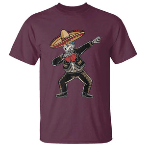 Day Of The Dead T Shirt Dabbing Sugar Skull Skeleton Mariachi TS11 Maroon Print Your Wear