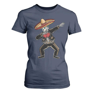 Day Of The Dead T Shirt For Women Dabbing Sugar Skull Skeleton Mariachi TS11 Navy Print Your Wear