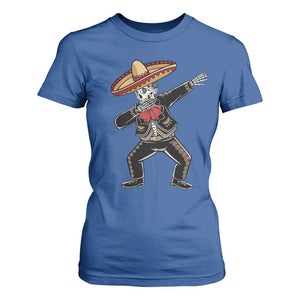 Day Of The Dead T Shirt For Women Dabbing Sugar Skull Skeleton Mariachi TS11 Royal Blue Print Your Wear