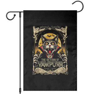 Funny Halloween Cat Garden Flag The Return Of Vampurr Scary Vampire Moon Bat TS11 Black Print Your Wear