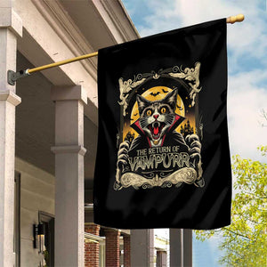 Funny Halloween Cat Garden Flag The Return Of Vampurr Scary Vampire Moon Bat TS11 Print Your Wear