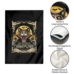 Funny Halloween Cat Garden Flag The Return Of Vampurr Scary Vampire Moon Bat TS11 Print Your Wear