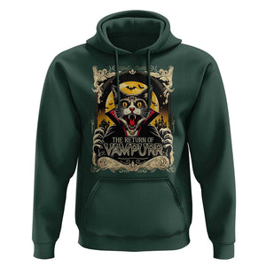 Funny Halloween Cat Hoodie The Return Of Vampurr Scary Vampire Moon Bat TS11 Dark Forest Green Print Your Wear