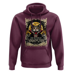 Funny Halloween Cat Hoodie The Return Of Vampurr Scary Vampire Moon Bat TS11 Maroon Print Your Wear