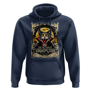 Funny Halloween Cat Hoodie The Return Of Vampurr Scary Vampire Moon Bat TS11 Navy Print Your Wear