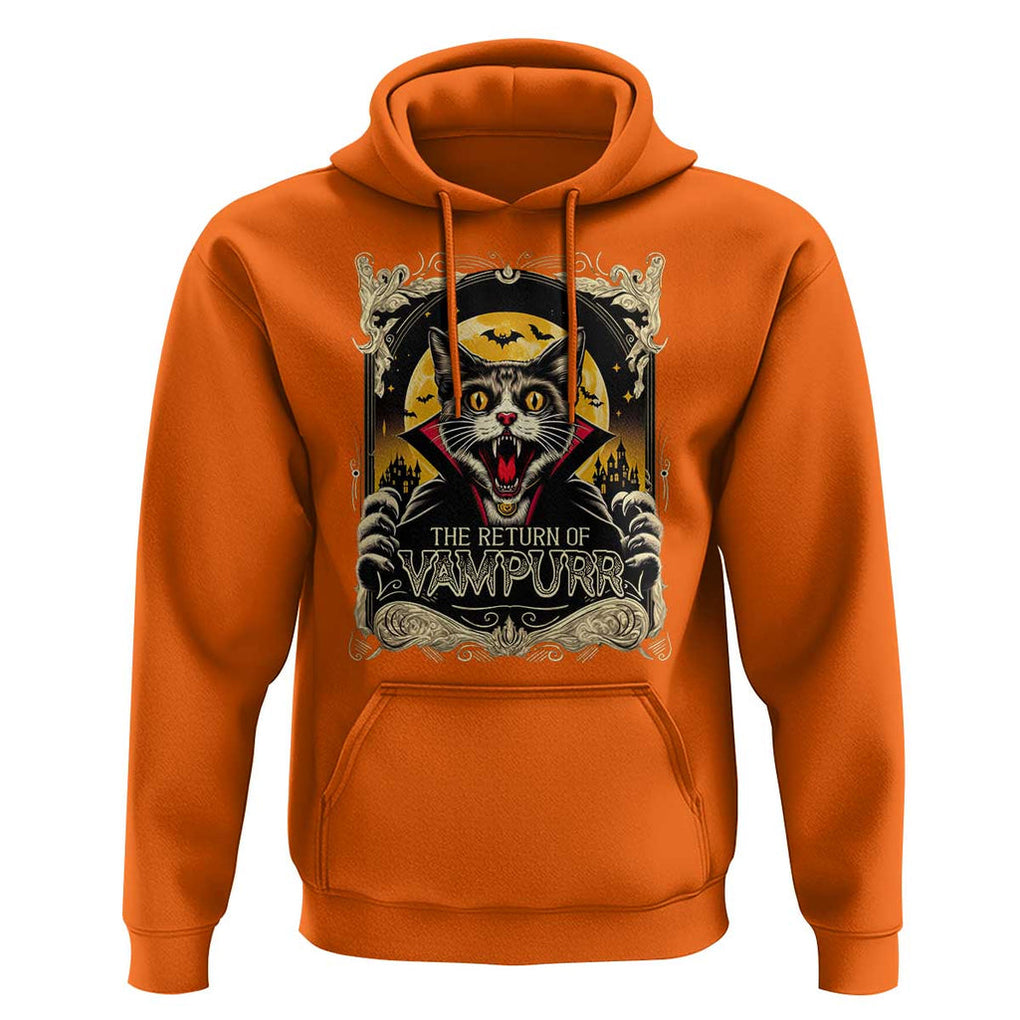 Funny Halloween Cat Hoodie The Return Of Vampurr Scary Vampire Moon Bat TS11 Orange Print Your Wear