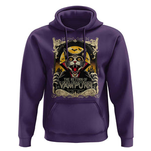 Funny Halloween Cat Hoodie The Return Of Vampurr Scary Vampire Moon Bat TS11 Purple Print Your Wear