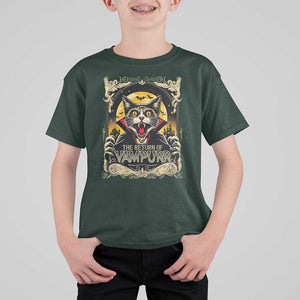 Funny Halloween Cat T Shirt For Kid The Return Of Vampurr Scary Vampire Moon Bat TS11 Dark Forest Green Print Your Wear