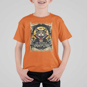 Funny Halloween Cat T Shirt For Kid The Return Of Vampurr Scary Vampire Moon Bat TS11 Orange Print Your Wear