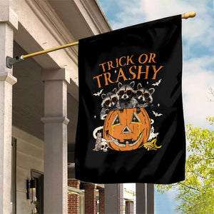 Funny Halloween Garden Flag Trick Or Trashy Racoon Vintage Pumpkin Bat Trash TS11 Print Your Wear
