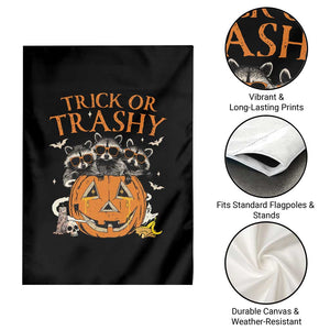 Funny Halloween Garden Flag Trick Or Trashy Racoon Vintage Pumpkin Bat Trash TS11 Print Your Wear