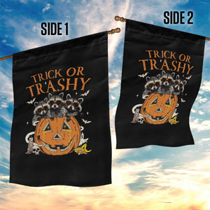 Funny Halloween Garden Flag Trick Or Trashy Racoon Vintage Pumpkin Bat Trash TS11 Print Your Wear