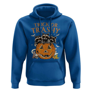 Funny Halloween Hoodie Trick Or Trashy Racoon Vintage Pumpkin Bat Trash TS11 Royal Blue Print Your Wear