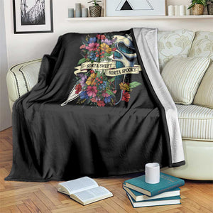 Funny Halloween Throw Blanket Sorta Sweet Sorta Spooky Ghost Flower Knife Murderer TS11 Print Your Wear