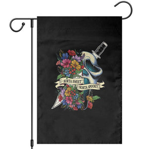 Funny Halloween Garden Flag Sorta Sweet Sorta Spooky Ghost Flower Knife Murderer TS11 Black Print Your Wear