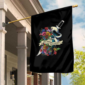 Funny Halloween Garden Flag Sorta Sweet Sorta Spooky Ghost Flower Knife Murderer TS11 Print Your Wear