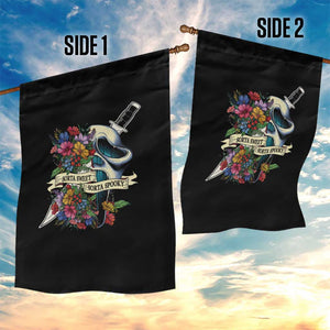 Funny Halloween Garden Flag Sorta Sweet Sorta Spooky Ghost Flower Knife Murderer TS11 Print Your Wear