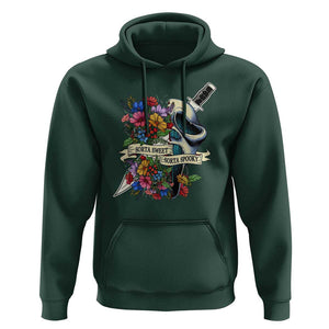 Funny Halloween Hoodie Sorta Sweet Sorta Spooky Ghost Flower Knife Murderer TS11 Dark Forest Green Print Your Wear