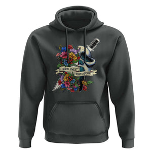Funny Halloween Hoodie Sorta Sweet Sorta Spooky Ghost Flower Knife Murderer TS11 Dark Heather Print Your Wear