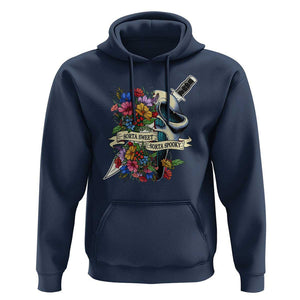 Funny Halloween Hoodie Sorta Sweet Sorta Spooky Ghost Flower Knife Murderer TS11 Navy Print Your Wear