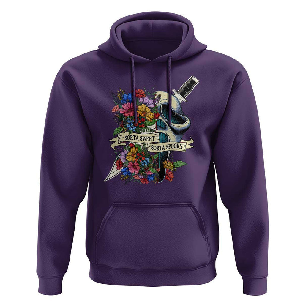 Funny Halloween Hoodie Sorta Sweet Sorta Spooky Ghost Flower Knife Murderer TS11 Purple Print Your Wear