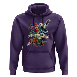 Funny Halloween Hoodie Sorta Sweet Sorta Spooky Ghost Flower Knife Murderer TS11 Purple Print Your Wear