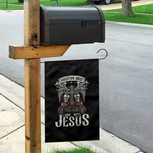 Christian Biker I Ride With Jesus Garden Flag Religious Faith Motorcycle Rider Skull TS11 Print Your Wear