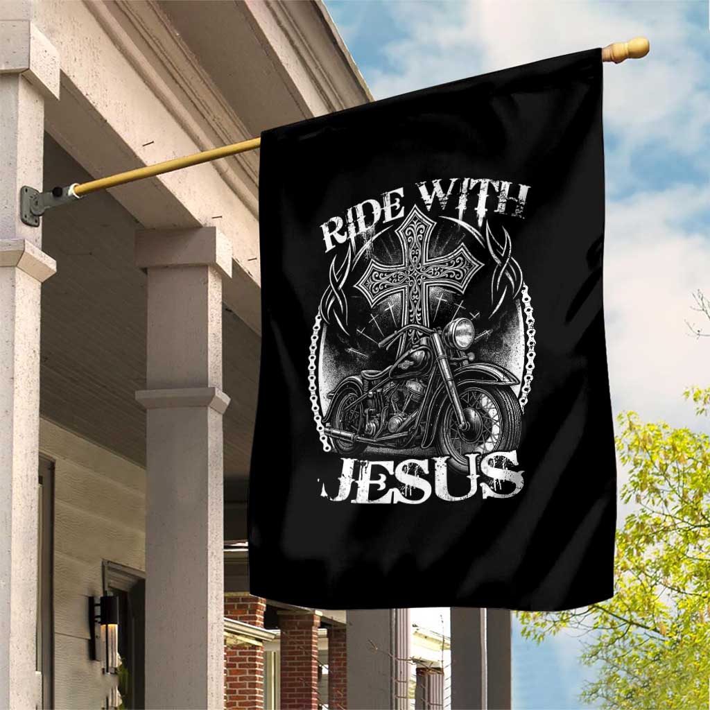 Christian Biker Garden Flag Ride With Jesus Religious Faith Motorcycle Rider TS11 Print Your Wear